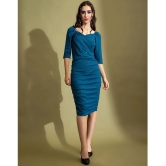 Selvia Lycra Solid Knee Length Womens Bodycon Dress - Teal ( Pack of 1 ) - None