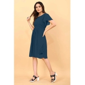 JASH CREATION Georgette Solid Knee Length Womens Fit & Flare Dress - Blue ( Pack of 1 ) - None