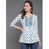 Antaran 100% Cotton Printed A-line Womens Kurti - White ( Pack of 1 ) - None