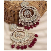 Padmavati Bangles Maroon Chandbalis Earrings ( Pack of 1 ) - Maroon