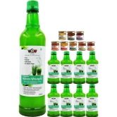 WOW ZIP - GO HERBS & NUTRITION Aloevera Wheatgrass Juice 750Ml 4+4 Free ( Pack of 8) and Free Raw Honey 55g x8