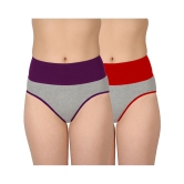 Madam Red,Purple PANTY Nylon Solid Womens Hipster ( Pack of 2 ) - None