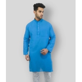 DESHBANDHU DBK - Blue Cotton Mens Regular Kurta ( Pack of 1 ) - None