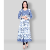 Divena - Blue Cotton Womens Flared Kurti - None