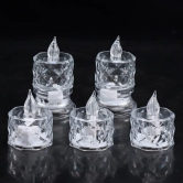 Acrylic Flameless & Smokeless Crystal LED Candles for Home Decoration, Gifting, Festival etc (Pack of 12)