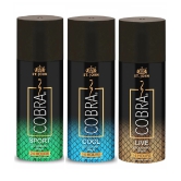 ST.JOHN Cobra Live,Cool & Sport Deodorant Spray for Men 150ml Each (450ml) - Pack of 3