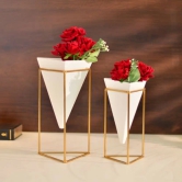 Triangular Desk Planters: Set of 2