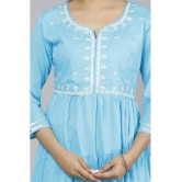 JC4U - Light Blue Cotton Blend Womens Fit & Flare Dress ( Pack of 1 ) - None