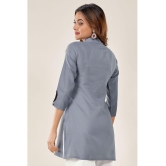 Glomee - Grey Cotton Blend Women's Tunic ( Pack of 1 ) - L