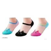 Trendy Women Kitty Net transparent Socks - Pack of 3 Pair