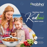 Prabha Stainless Steel New Heavy Gauge Hammered Finish Advanced Heat Dispersion, 0.5 L, Size 145MM, Compatible with Induction & Gas Stove