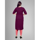 Kapadia - Wine Rayon Womens Straight Kurti ( Pack of 1 ) - None