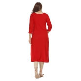 HIGHLIGHT FASHION EXPORT - Red Rayon Womens Straight Kurti - XXL