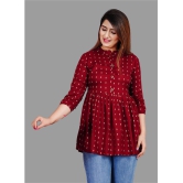 Smien - Maroon Rayon Women's Regular Top ( Pack of 1 ) - None