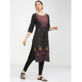 Ketch Polyester Printed Straight Womens Kurti - Black ( Pack of 1 ) - None