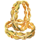 Jewar Mandi - Gold Bangle Set ( Pack of 1 ) - None