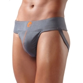 Omtex - Dark Grey Cotton Mens Briefs ( Pack of 1 ) - M