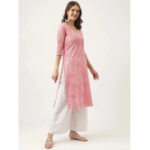 Divena - Pink Cotton Womens Straight Kurti ( Pack of 1 ) - None