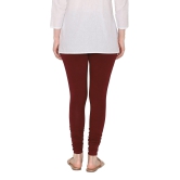 Women's Cotton Churidar leggings (Free Size)- Dark Maroon