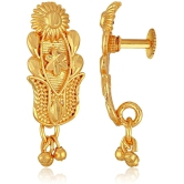 VIVASTRI Golden Stud Earrings ( Pack of 1 ) - Golden