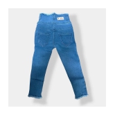 ICONIC ME- Kids Girls 3 button Plain Denim Jeans | Premium Denim Jeans - None