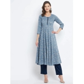 Tissu - Blue Rayon Womens Flared Kurti ( Pack of 1 ) - None