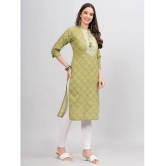 HIGHLIGHT FASHION EXPORT Cotton Printed Straight Womens Kurti - Green ( Pack of 1 ) - None