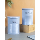 Tea & Sugar Jar - Set Of 2 (Blue, Each 900 mL)