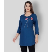 JC4U - Blue Rayon Womens Straight Kurti ( Pack of 1 ) - L