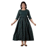 KASHVI Creation Women's Cotton Floral Printed  Maternity Feeding Kurta-Green