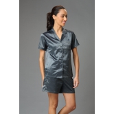 Satin Gray Co-ord Set for Women XXL