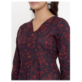 Angiya Maroon Cotton Anarkali Kurti - - L