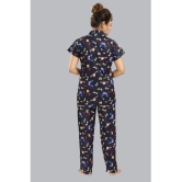 FOMTI - Navy Blue Satin Women's Nightwear Nightsuit Sets ( Pack of 1 ) - None