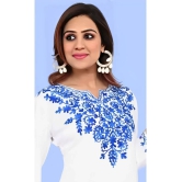 PPTHEFASHIONHUB Cotton Embroidered Straight Womens Kurti - White ( Pack of 1 ) - None