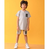 SPORTY GREY INTERLOCK TSHIRT SHORTS SET - GREY-2-3 YEARS / 2N / GREY