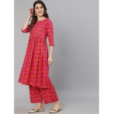 Antaran - Pink Cotton Womens A-line Kurti ( Pack of 1 ) - None