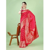 LEELAVATI Banarasi Silk Embellished Saree With Blouse Piece - Red ( Pack of 1 ) - Red