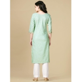 Glomee - Mint Green Cotton Blend Women's Straight Kurti ( Pack of 1 ) - None