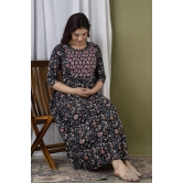 KASHVI Creation Women's Cotton Floral Printed Anarkali Maternity Breast Feeding Kurti (KT0024_P)