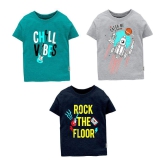 NammaBaby Boys Printed Cotton Blend T Shirt (Multicolor, Pack of 3) - None