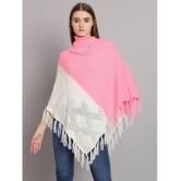 eWools.in Woollen Round Neck Women's Ponchos & Capes - Pink ( ) - None