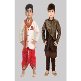 Coxxup Multicolor Silk Blend Boys Sherwani ( Pack of 2 ) - None