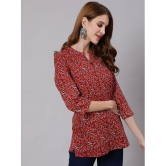 Antaran Red Cotton Blend Womens Regular Top ( Pack of 1 ) - None