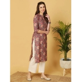 Antaran Cotton Printed Straight Womens Kurti - Grey ( Pack of 1 ) - None