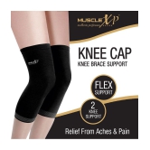 MuscleXP DrFitness+ Knee Cap & Brace Knee Compression Support For Men & Women, Gym, Cycling, Running and  Exercise, Knee Brace Joint Pain Relief (Medium) - Black