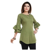 Meher Impex - Green Crepe Womens Straight Kurti ( Pack of 1 ) - S