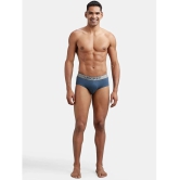 Jockey 8037 Men Super Combed Cotton Solid Brief with Ultrasoft Waistband - Deep Slate (Pack of 2) - None