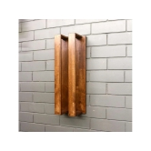 BARISH-Towel Holder | Wall Mount Towel Holder Organiser | Handcrafted with Rubberwood | Superior Finish & Unique Contemporary Design | 13 x 20 x 53CM  - Walnut