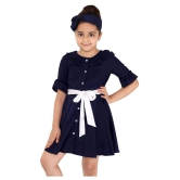 Naughty Ninos Girls Navy Blue Fit & Flared Dress - None