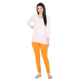 Women's Cotton Churidar leggings (Free Size) - Vibrant Orange